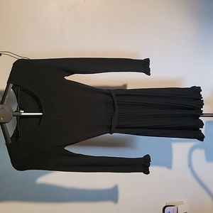 NWT, Women's Spense Ribbed Knit/Bottom Pleat  Dress, Color Black,  Size M